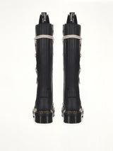 Rick Owens x Dr. Marten 1B60 Quad Sole Pentalace Boots in Black  | RICK OWENS