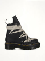 Rick Owens x Dr. Martens 1460 Quad Sole Megalace Boots in Black Side View | RICK OWENS