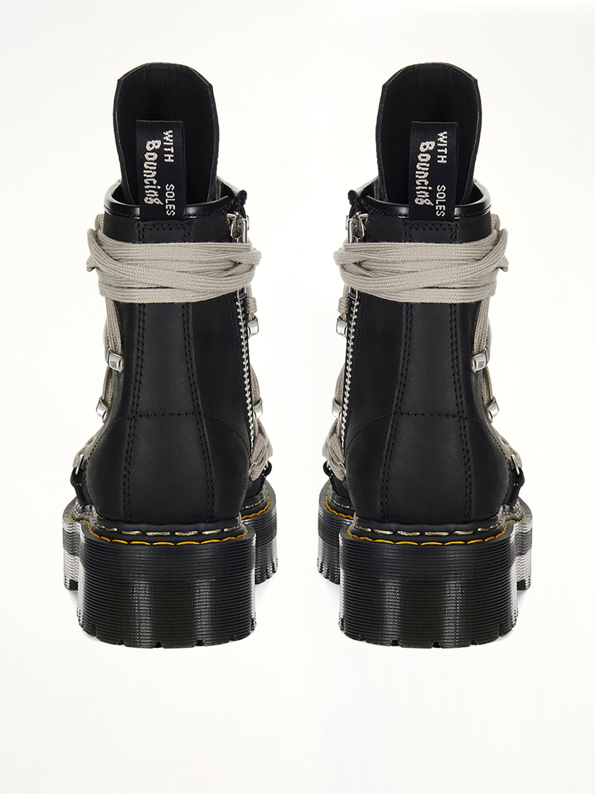 Rick Owens x Dr. Martens 1460 Quad Sole Megalace Boots in Black  | RICK OWENS