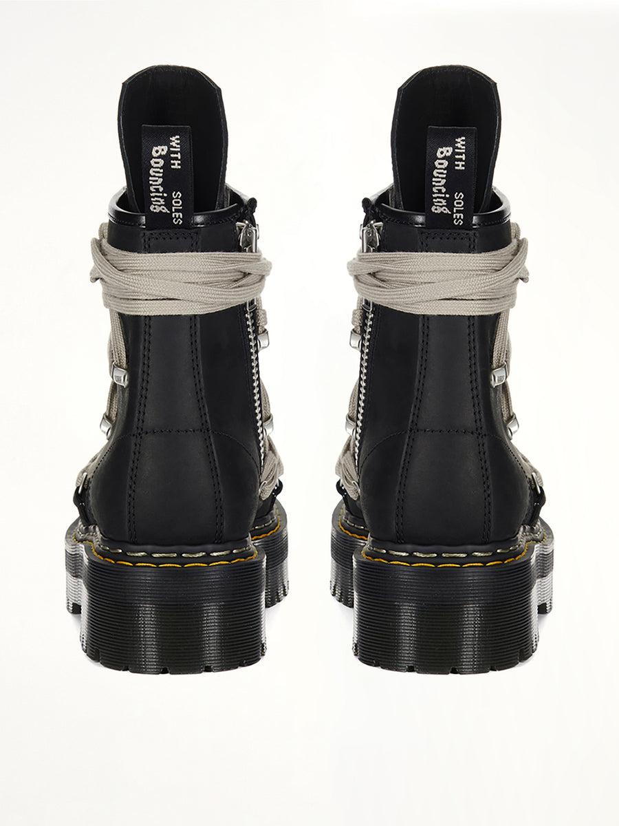 Rick Owens x Dr. Martens 1460 Quad Sole Megalace Boots in Black  | RICK OWENS