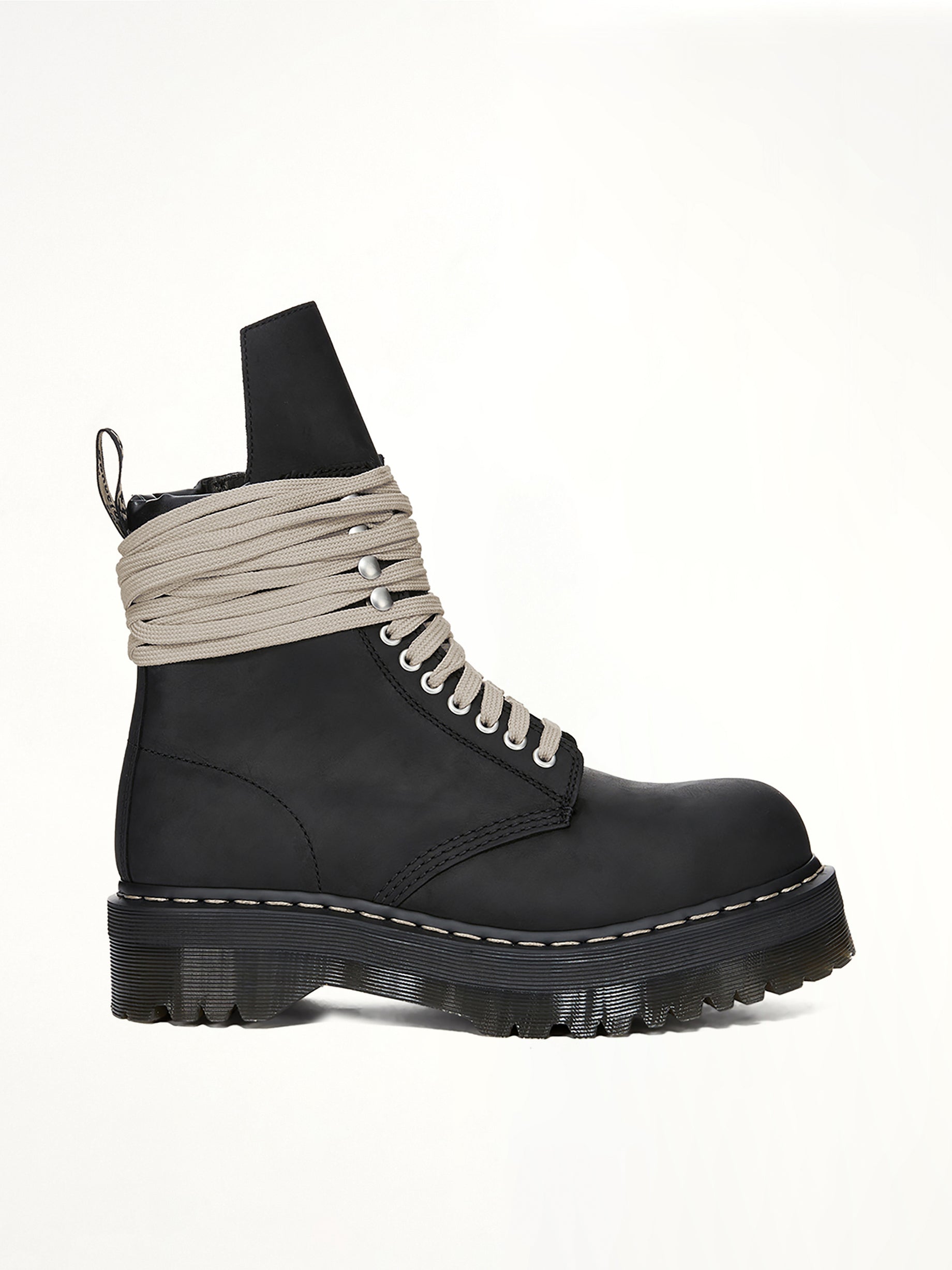 Rick Owens x Dr. Martens Quad Sole Steel Toe Boots in Black
