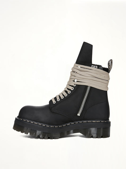 Rick Owens x Dr. Martens Quad Sole Steel Toe Boots in Black