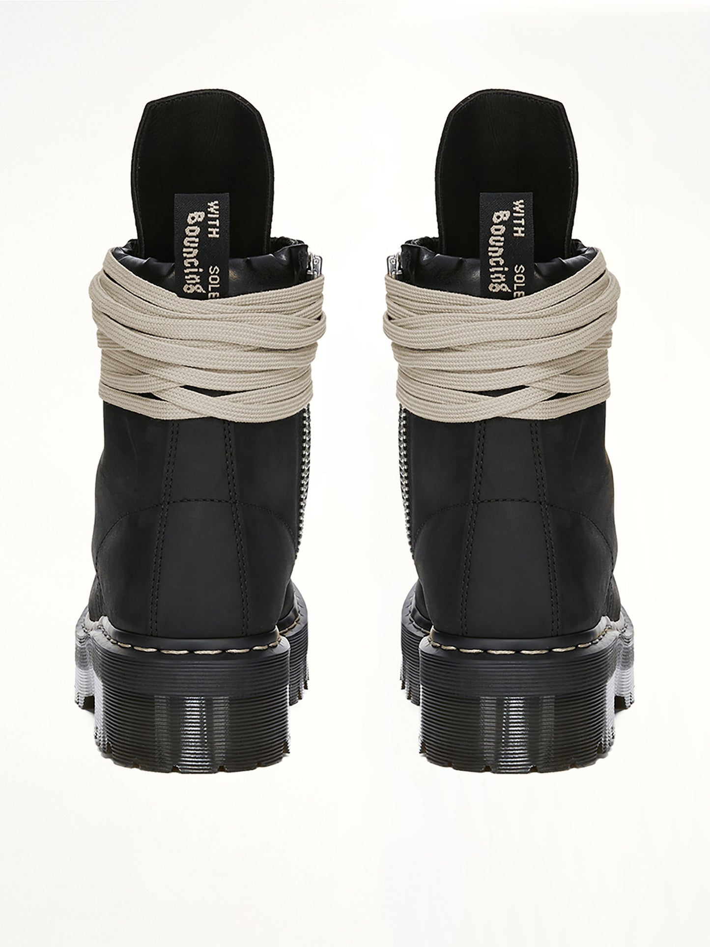 Rick Owens x Dr. Martens Quad Sole Steel Toe Boots in Black