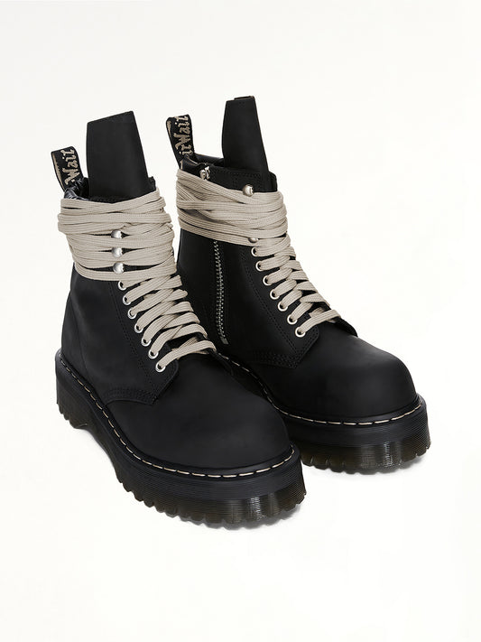 Rick Owens x Dr. Martens Quad Sole Steel Toe Boots in Black