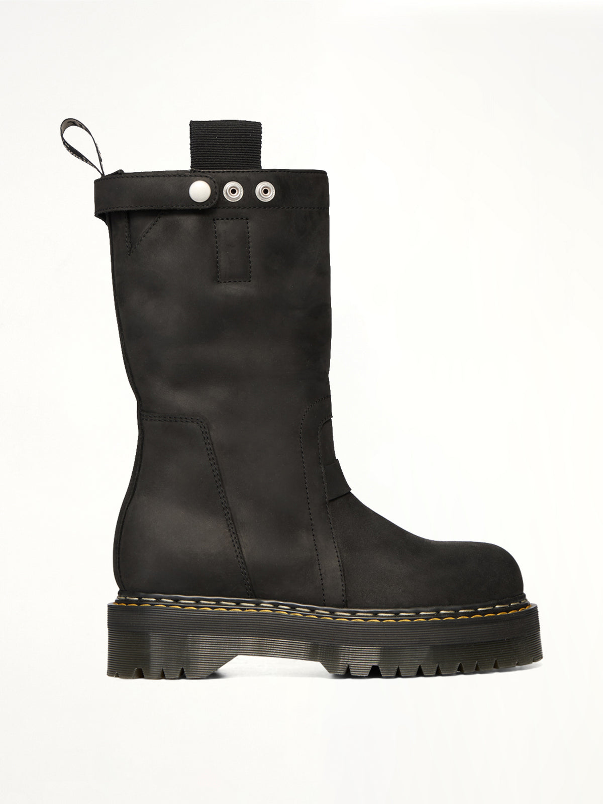 Rick Owens x Dr. Marten Quad Sole Pull on Boot in Black