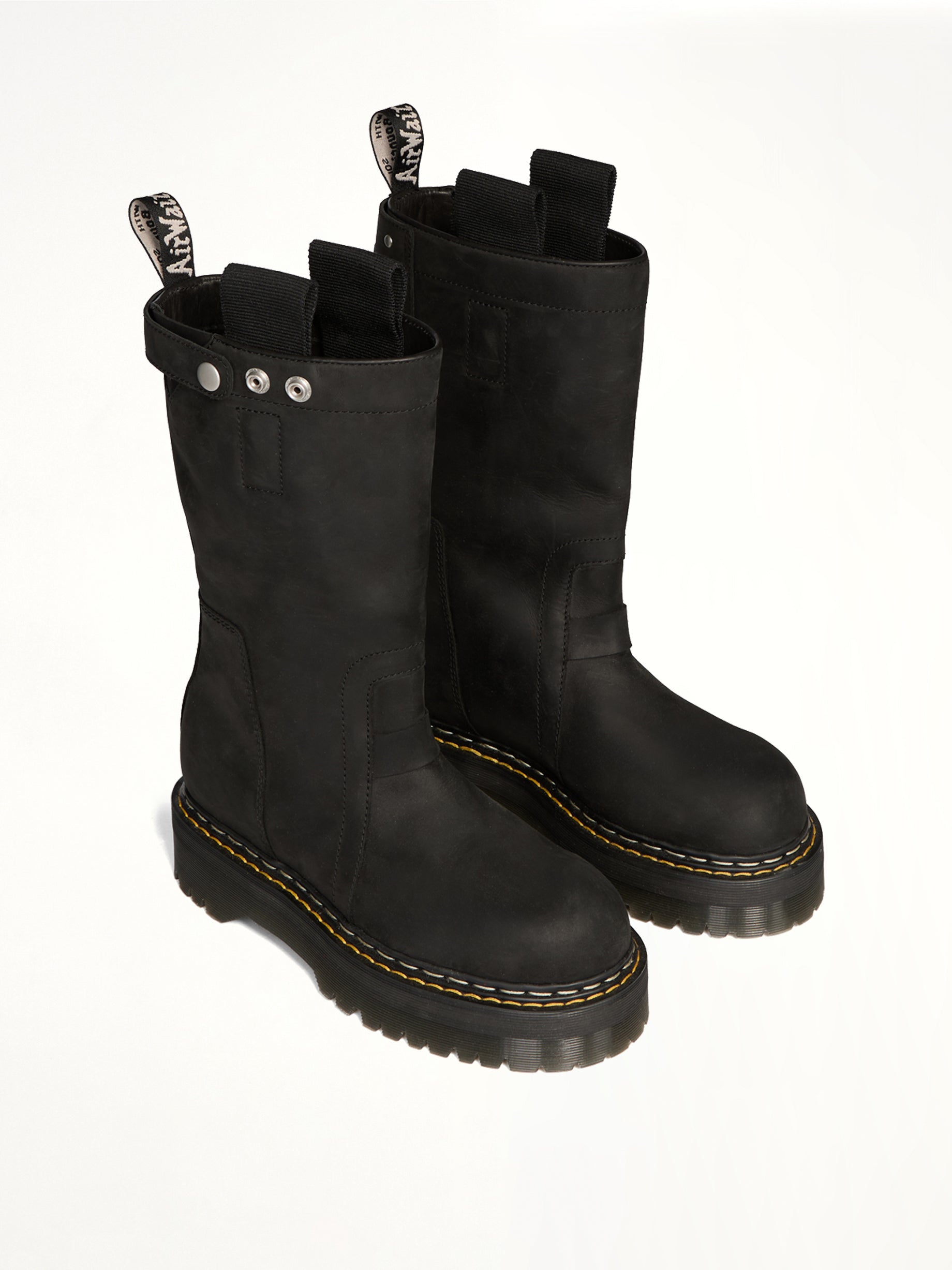 Rick Owens x Dr. Marten Quad Sole Pull on Boot in Black