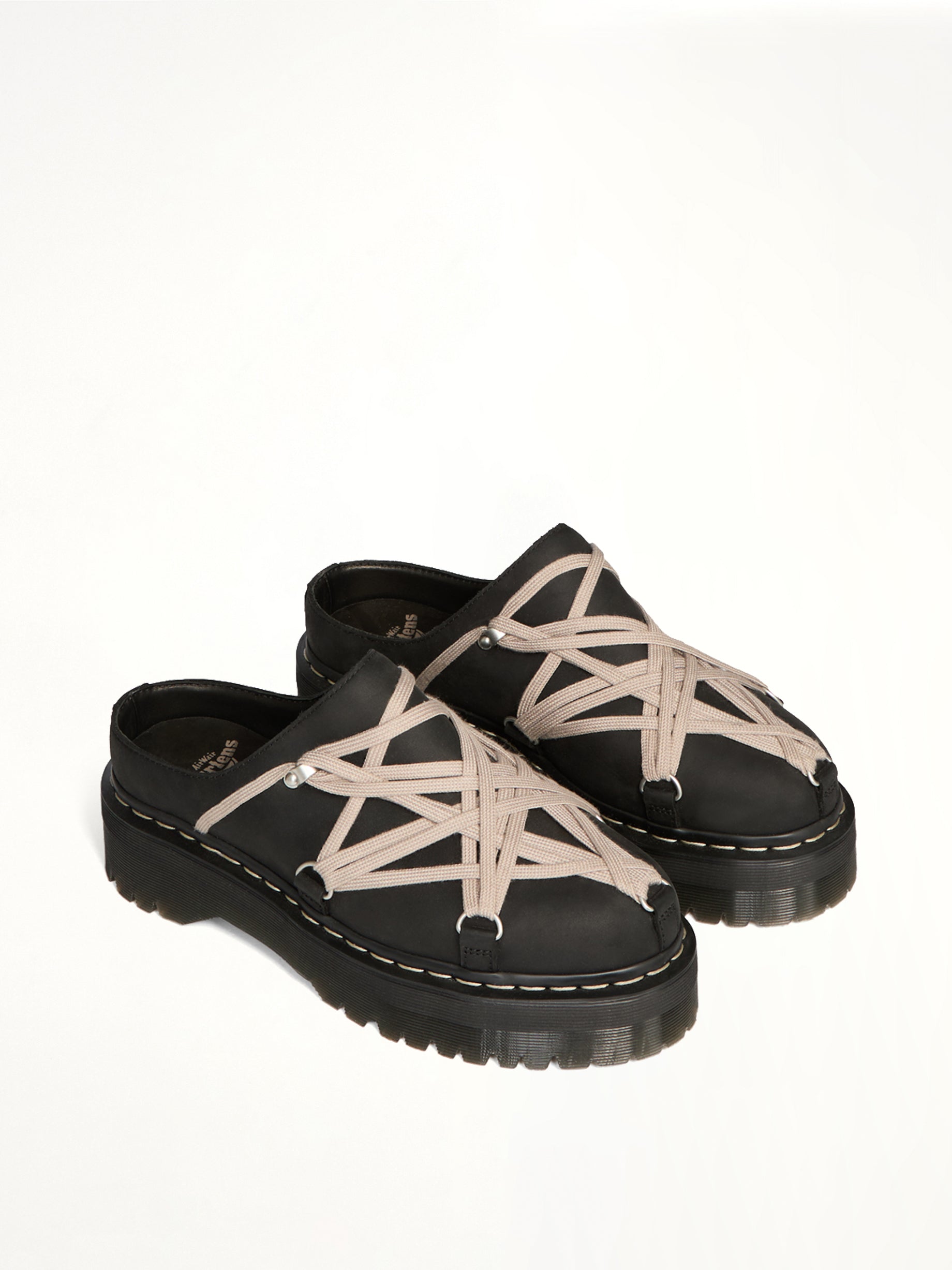 Rick Owens x Dr. Marten Quad Sole Megalace Mule in Black