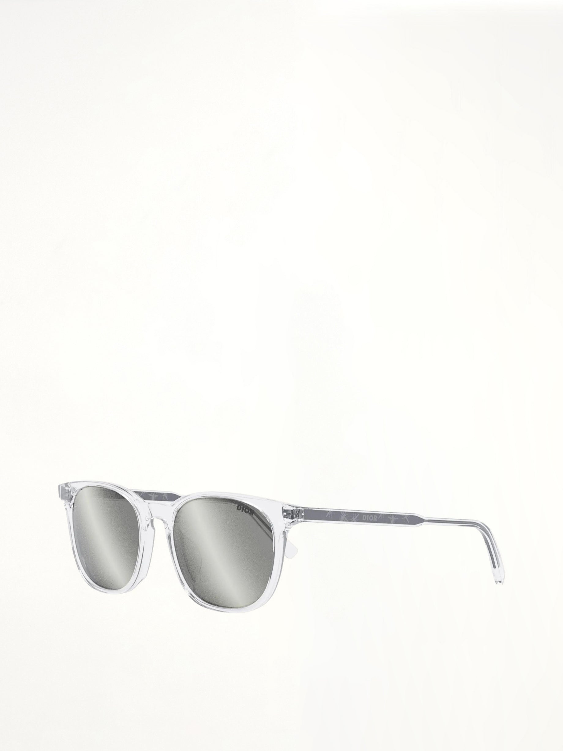 InDior S1F 85A4 Crystal-Tone Rectangular Sunglasses in Bronze