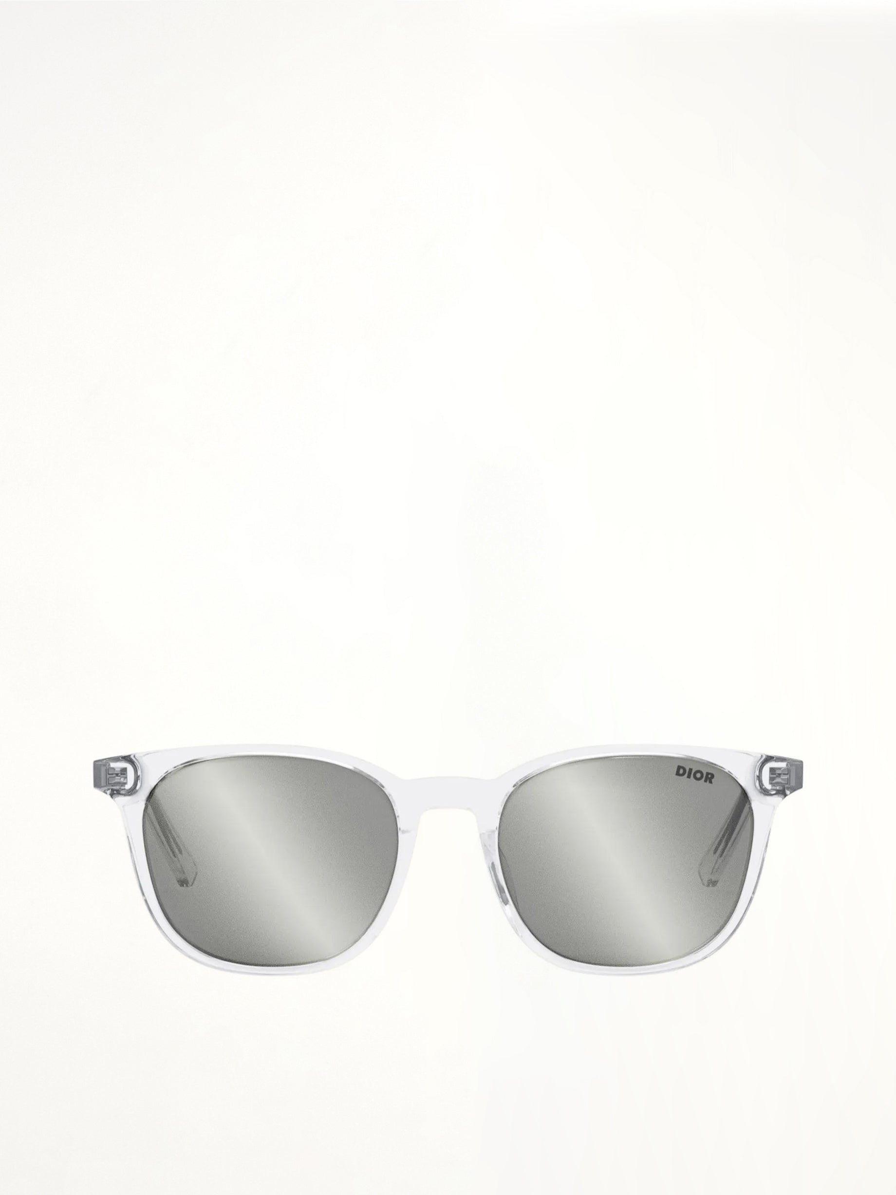 InDior S1F 85A4 Crystal-Tone Rectangular Sunglasses in Bronze