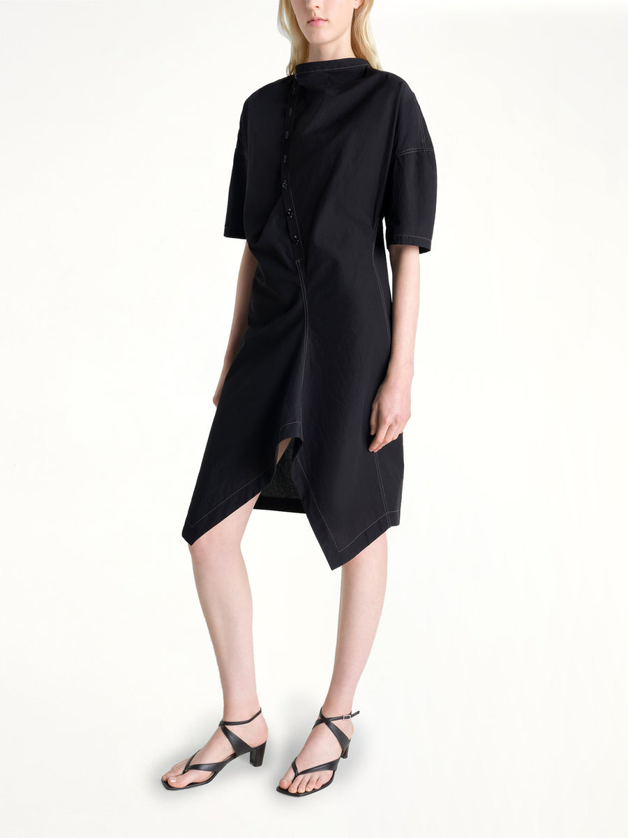 Soft Collar Dress in Black