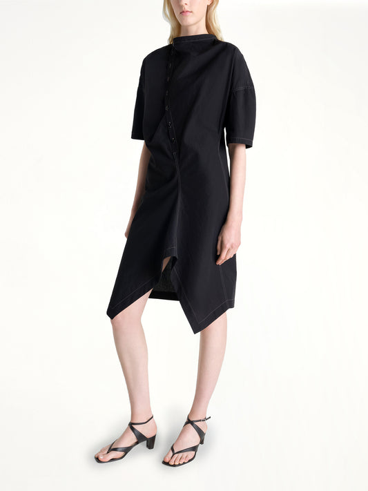 Soft Collar Dress in Black