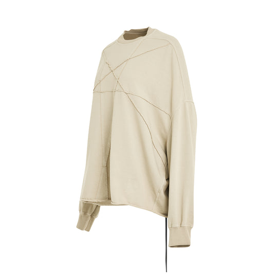 Jumbo Penta Seam Crater Sweatshirt in Pearl