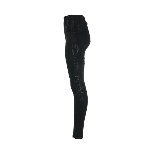 Foil Denim Dirt Waist Leggings in Black