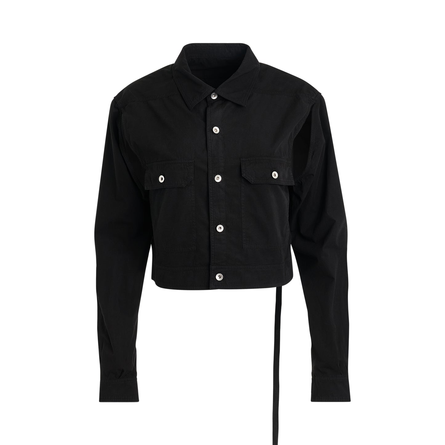 Cape Sleeve Cropped Outershirt in Black
