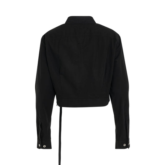 Cape Sleeve Cropped Outershirt in Black