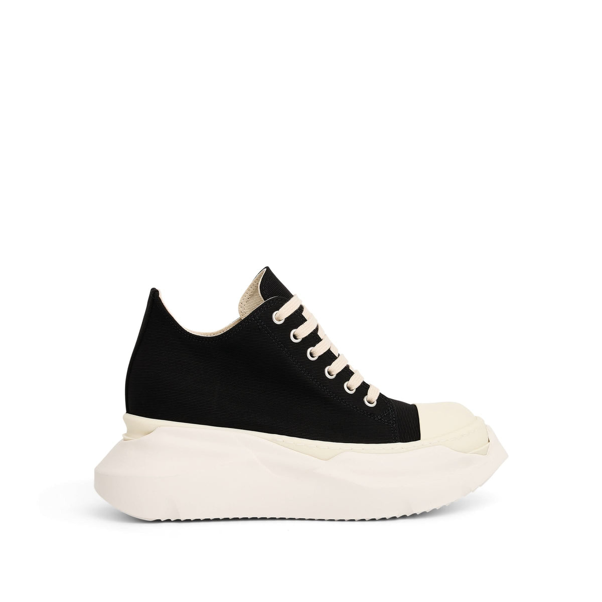 Abstract Sneaker in Black/Milk Side View | RICK OWENS DRKSHDW