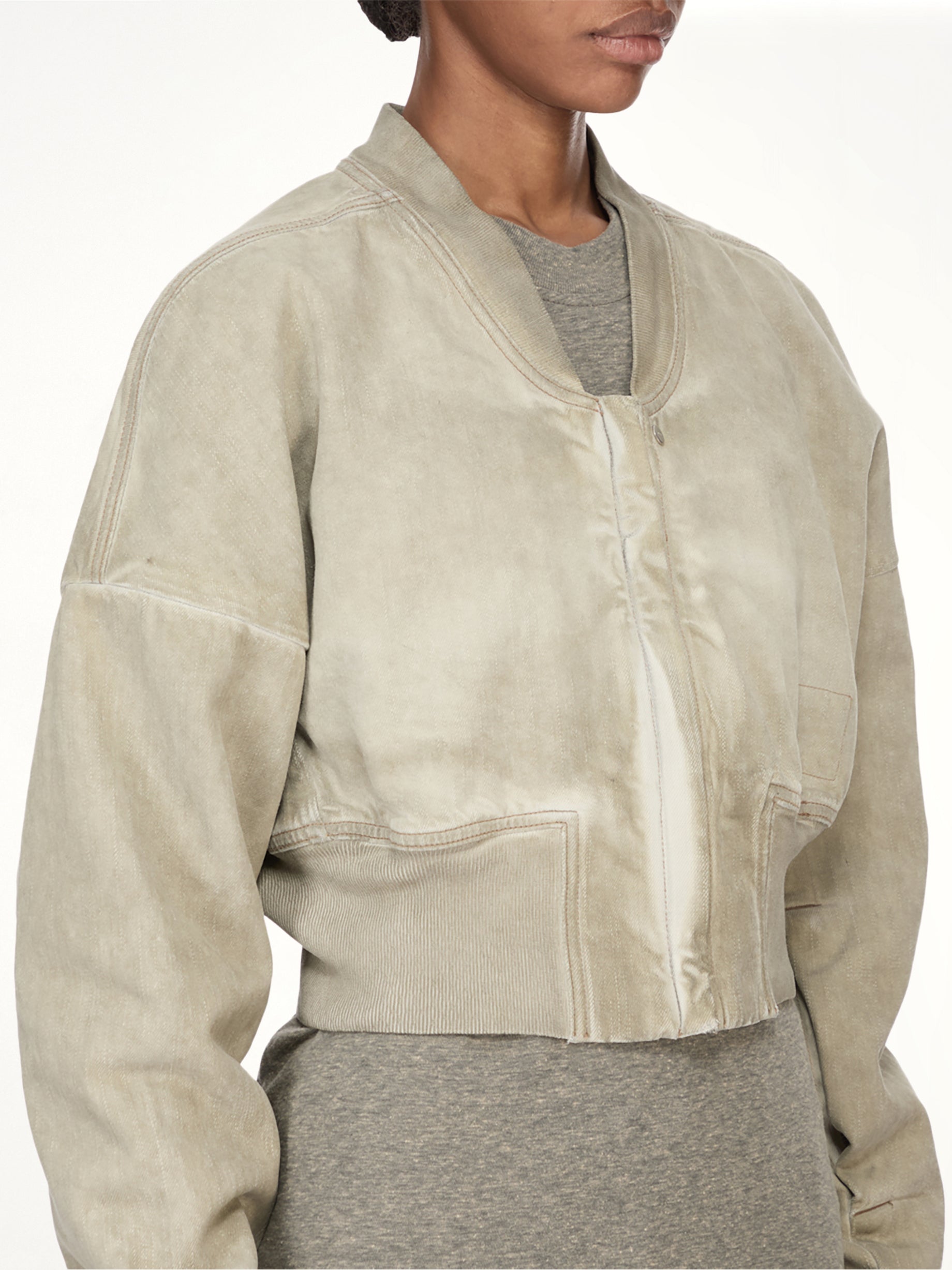 Flight Jacket Cropped in Sand