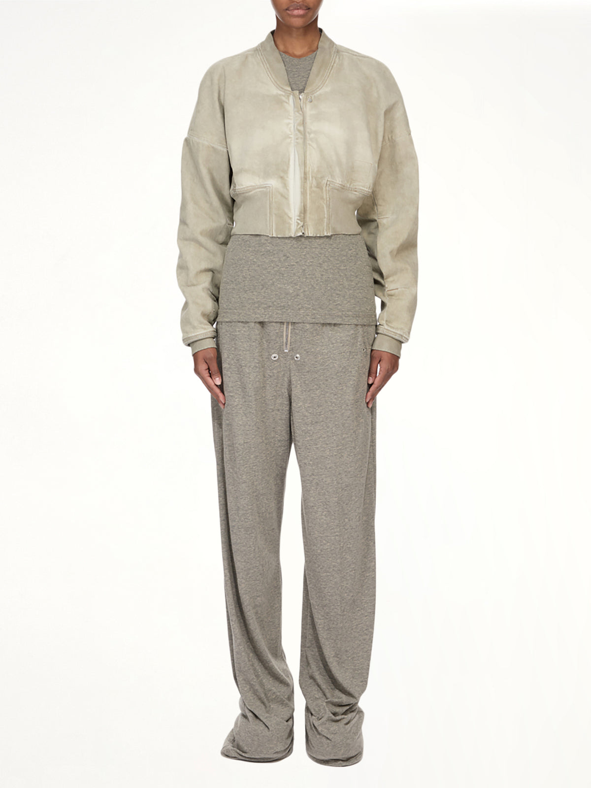 Flight Jacket Cropped in Sand