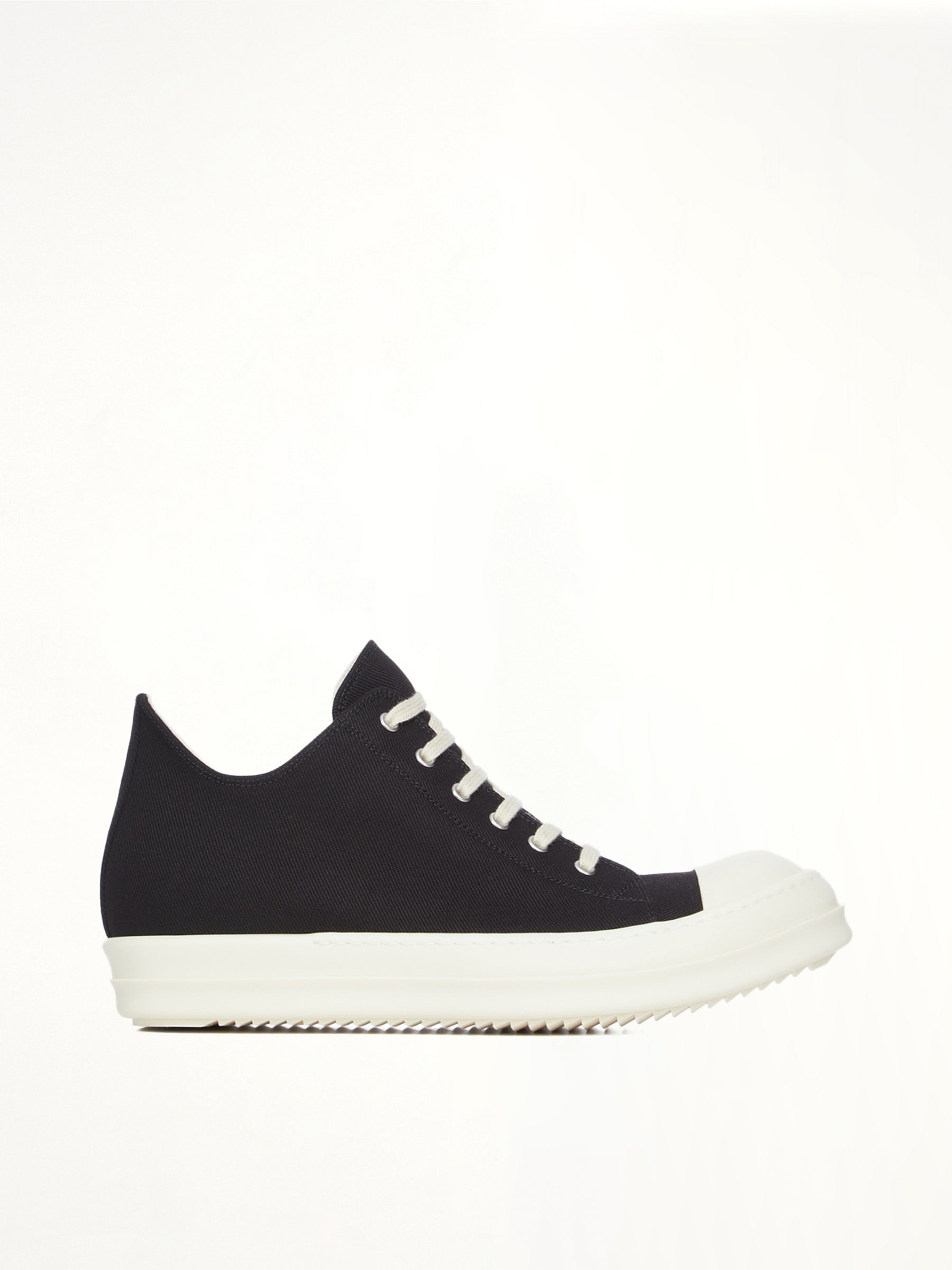 Low Sneaks in Black/Milk Side View | RICK OWENS DRKSHDW