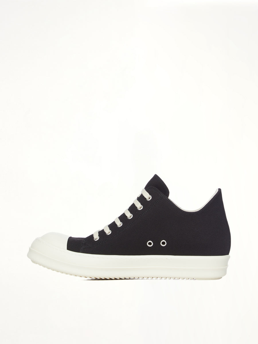 Low Sneaks in Black/Milk Top View | RICK OWENS DRKSHDW
