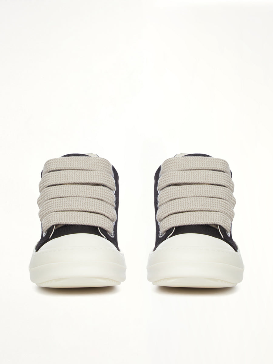 Jumbolace Low Sneaks in Black/Milk Back View | RICK OWENS DRKSHDW