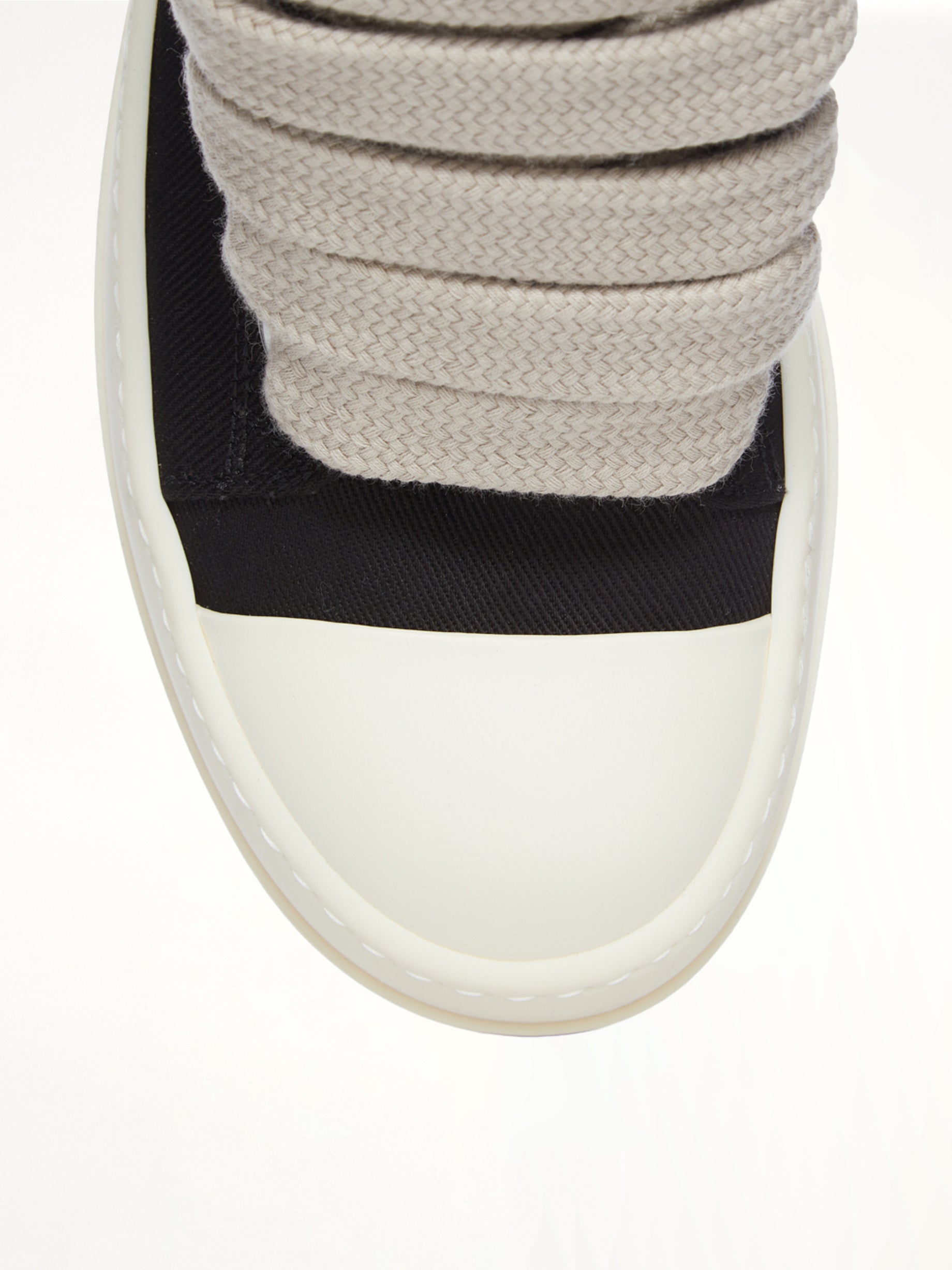 Mega Bumper Jumbolace Low Sneaks in Black/Milk  | RICK OWENS DRKSHDW