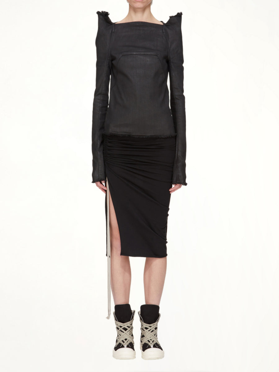 Soft EDFU Knee Skirt in Black