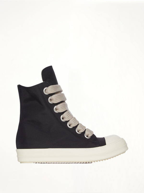 Jumbolace Sneaks in Black/Milk/Milk Side View | RICK OWENS DRKSHDW