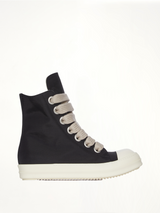 Jumbolace Sneaks in Black/Milk/Milk Side View | RICK OWENS DRKSHDW