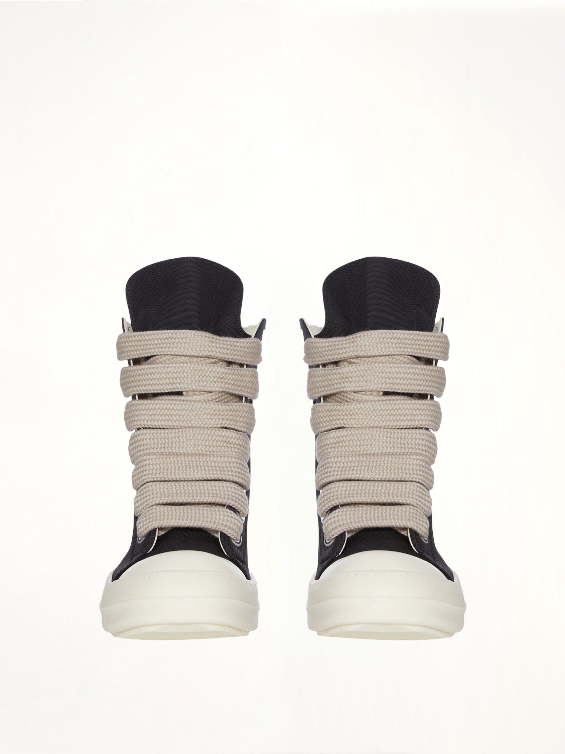 Jumbolace Sneaks in Black/Milk/Milk Top View | RICK OWENS DRKSHDW