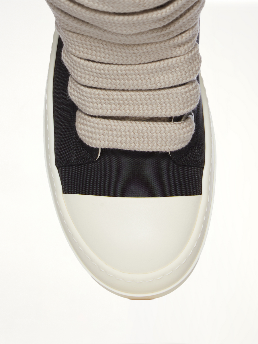 Jumbolace Sneaks in Black/Milk/Milk Back View | RICK OWENS DRKSHDW