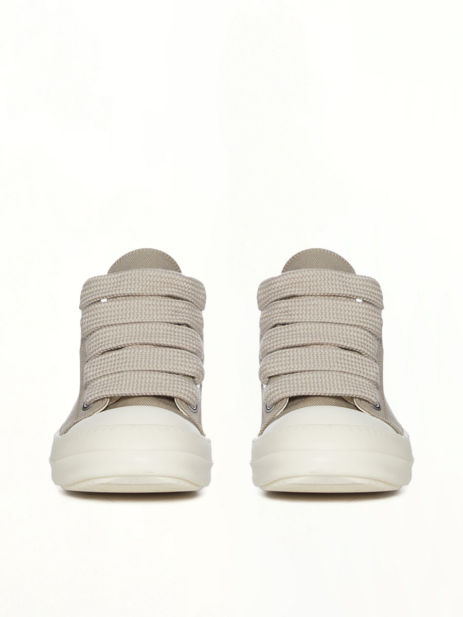 Jumbolace Low Sneaks in Dirty Pearl/Milk Back View | RICK OWENS DRKSHDW