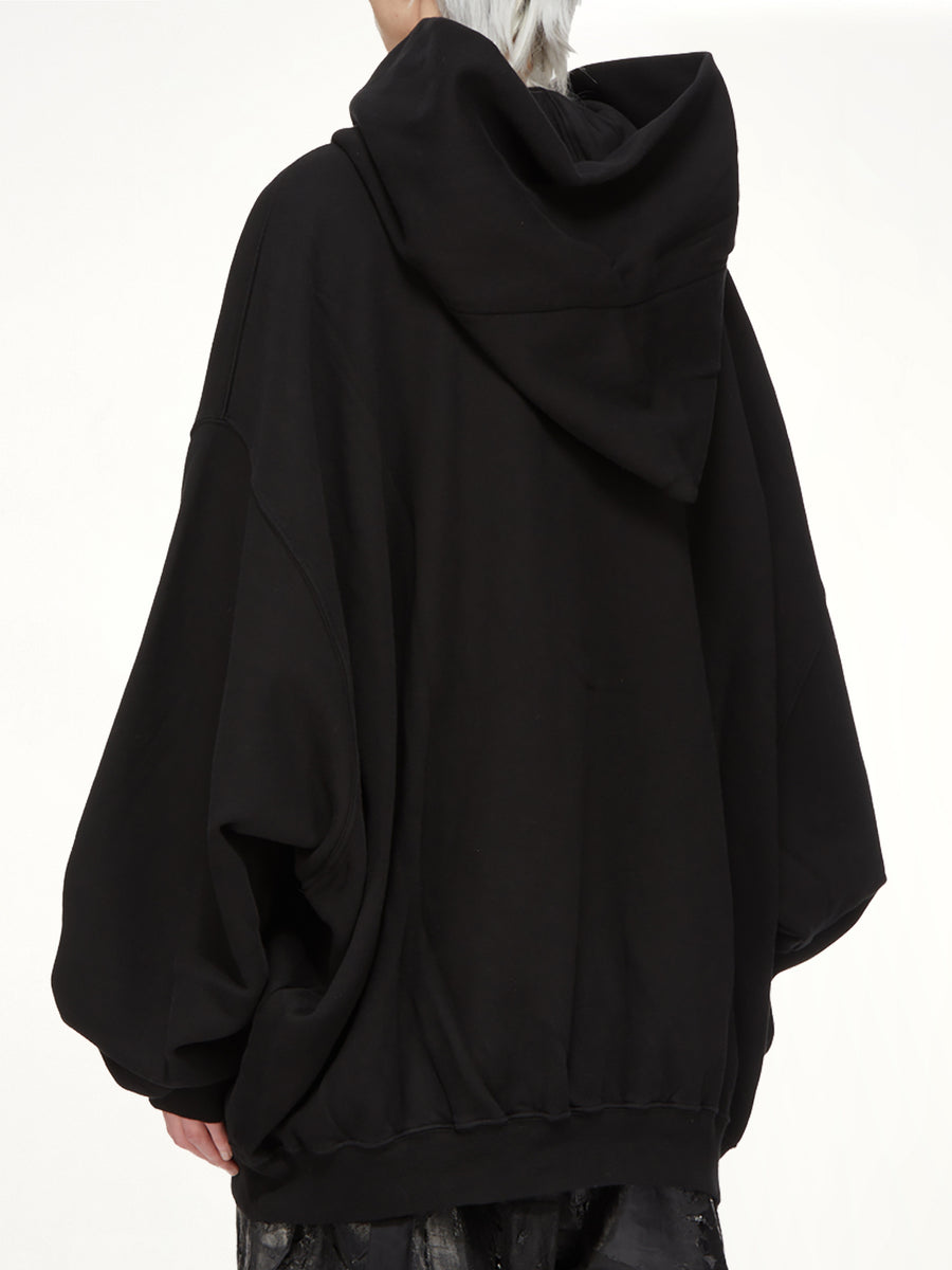 Furka Jersey Mountain Hun Hoodie in Black