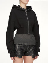 Compact Jersey Collage Gimp Hoodie in Black