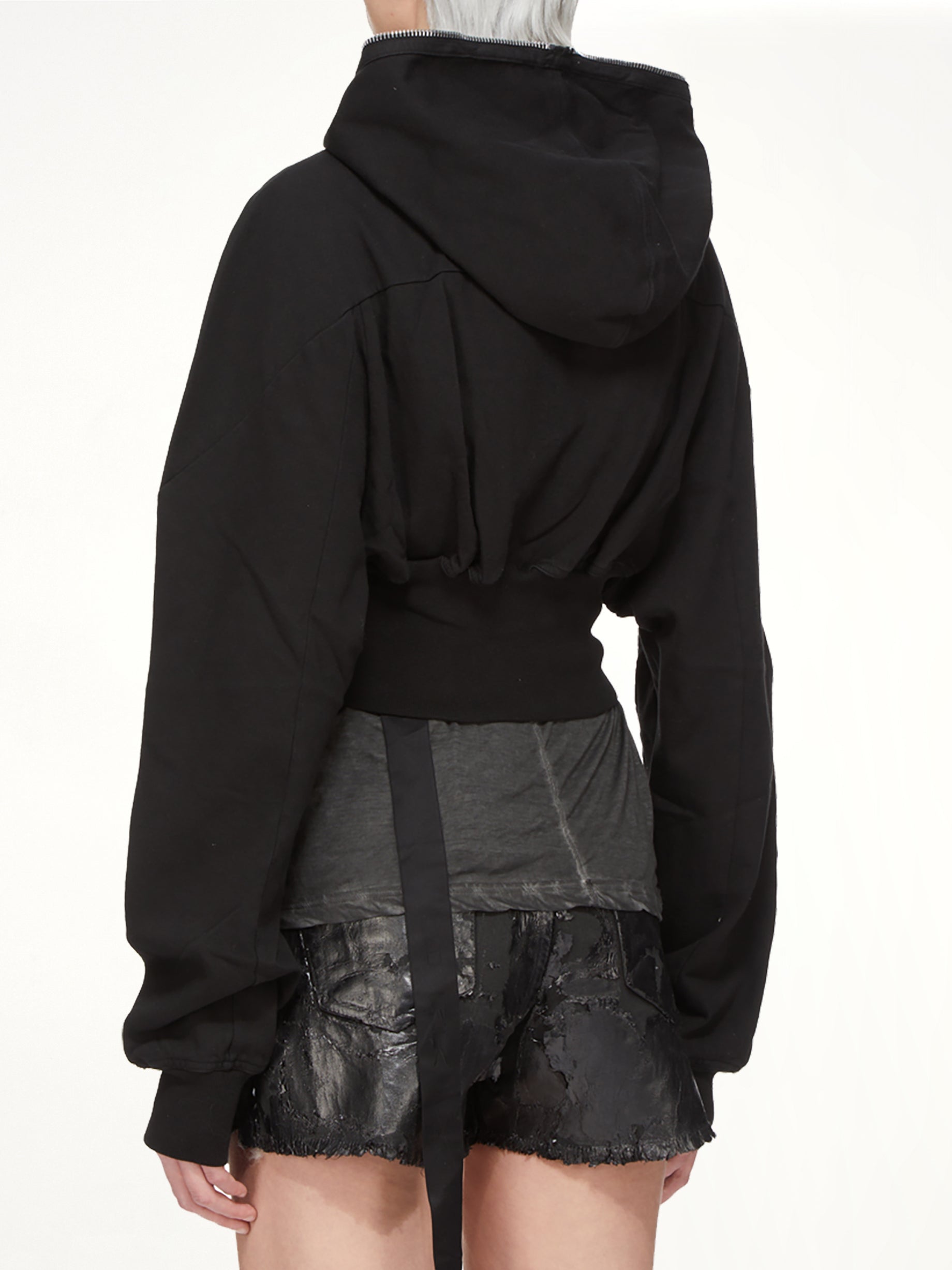Compact Jersey Collage Gimp Hoodie in Black