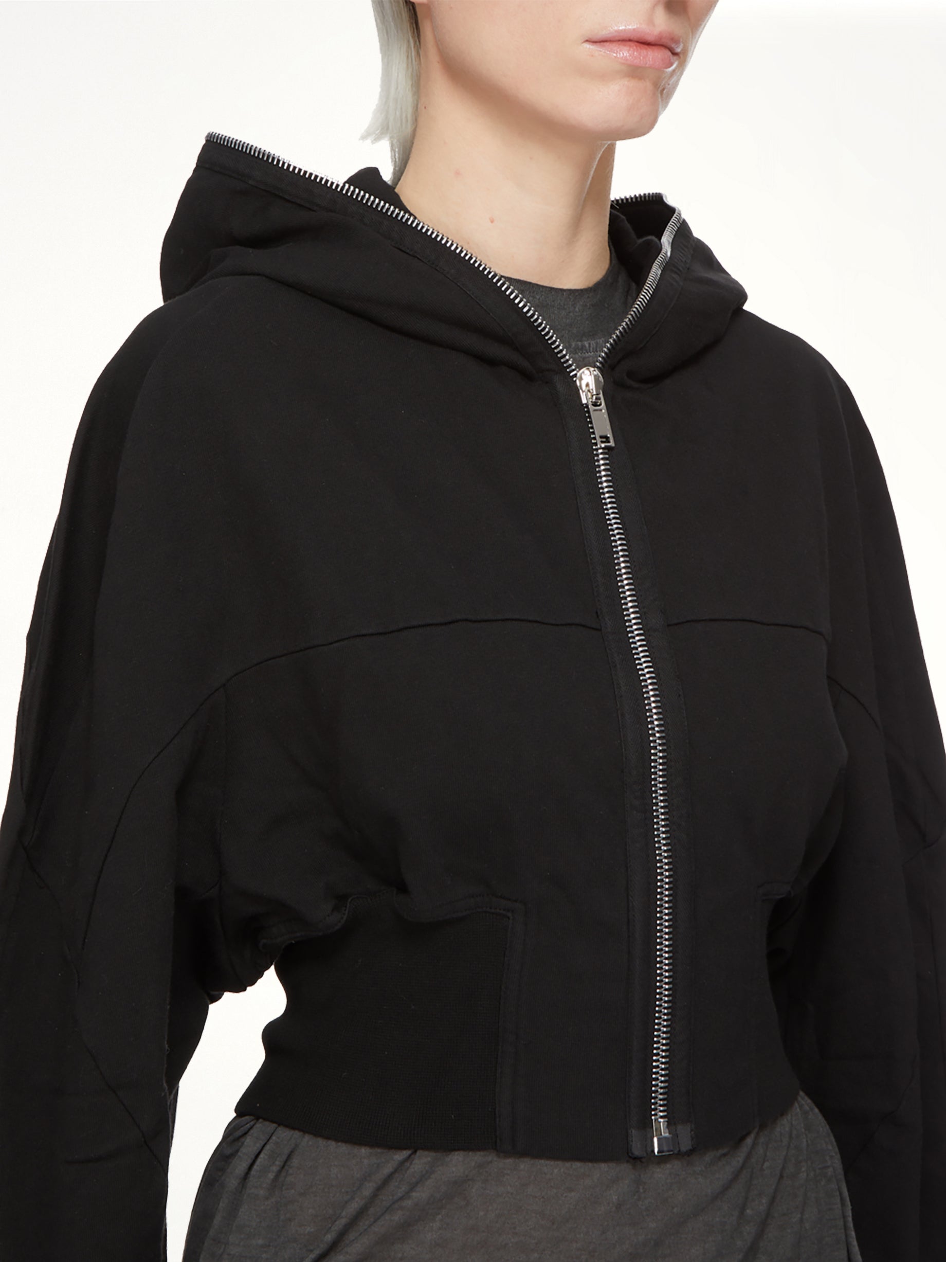 Compact Jersey Collage Gimp Hoodie in Black