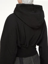 Compact Jersey Collage Gimp Hoodie in Black