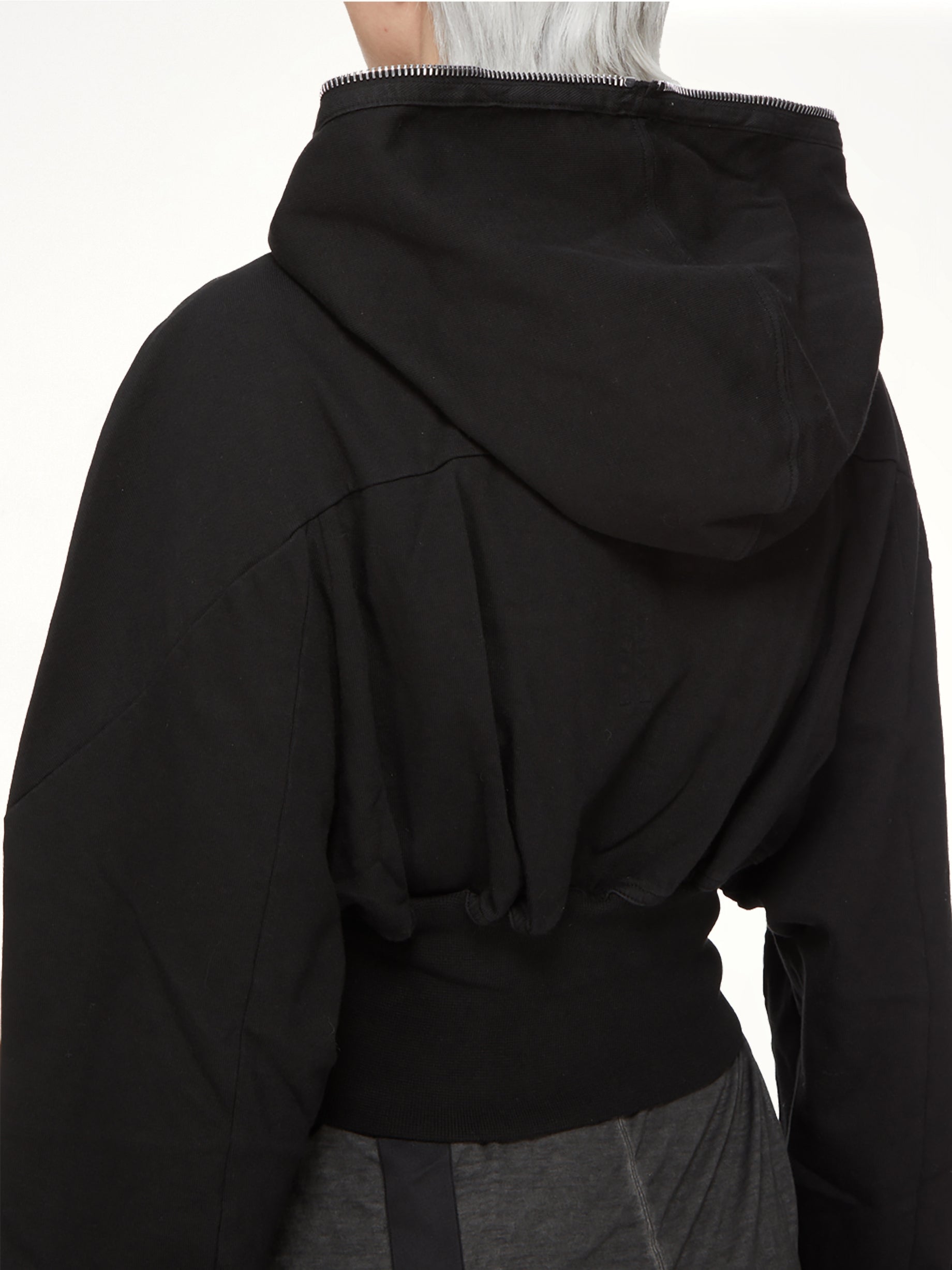 Compact Jersey Collage Gimp Hoodie in Black