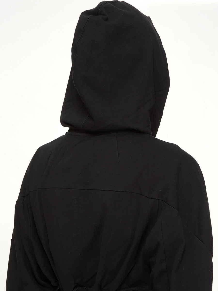 Compact Jersey Collage Gimp Hoodie in Black