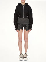 Compact Jersey Collage Gimp Hoodie in Black