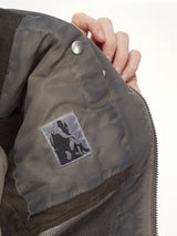 Washed Nylon Hooded Cropped Flight in Dark Dust