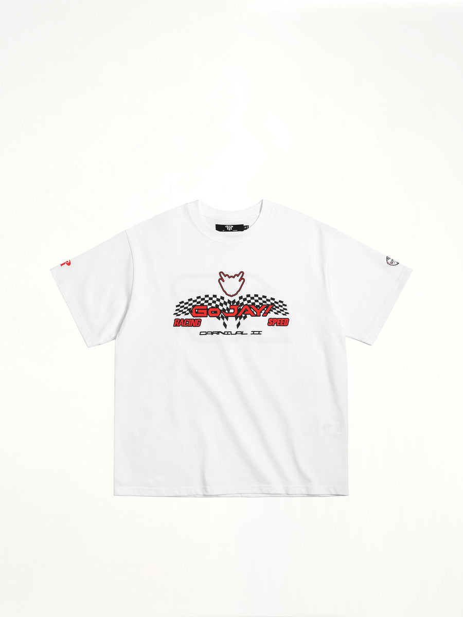 J Carnival II World Tour Race Car T-Shirt in White