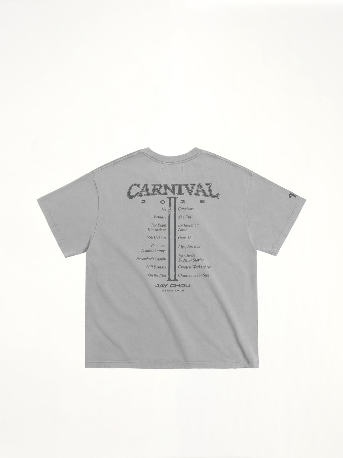 J Carnival II World Tour Album Washed T-Shirt in Light Grey