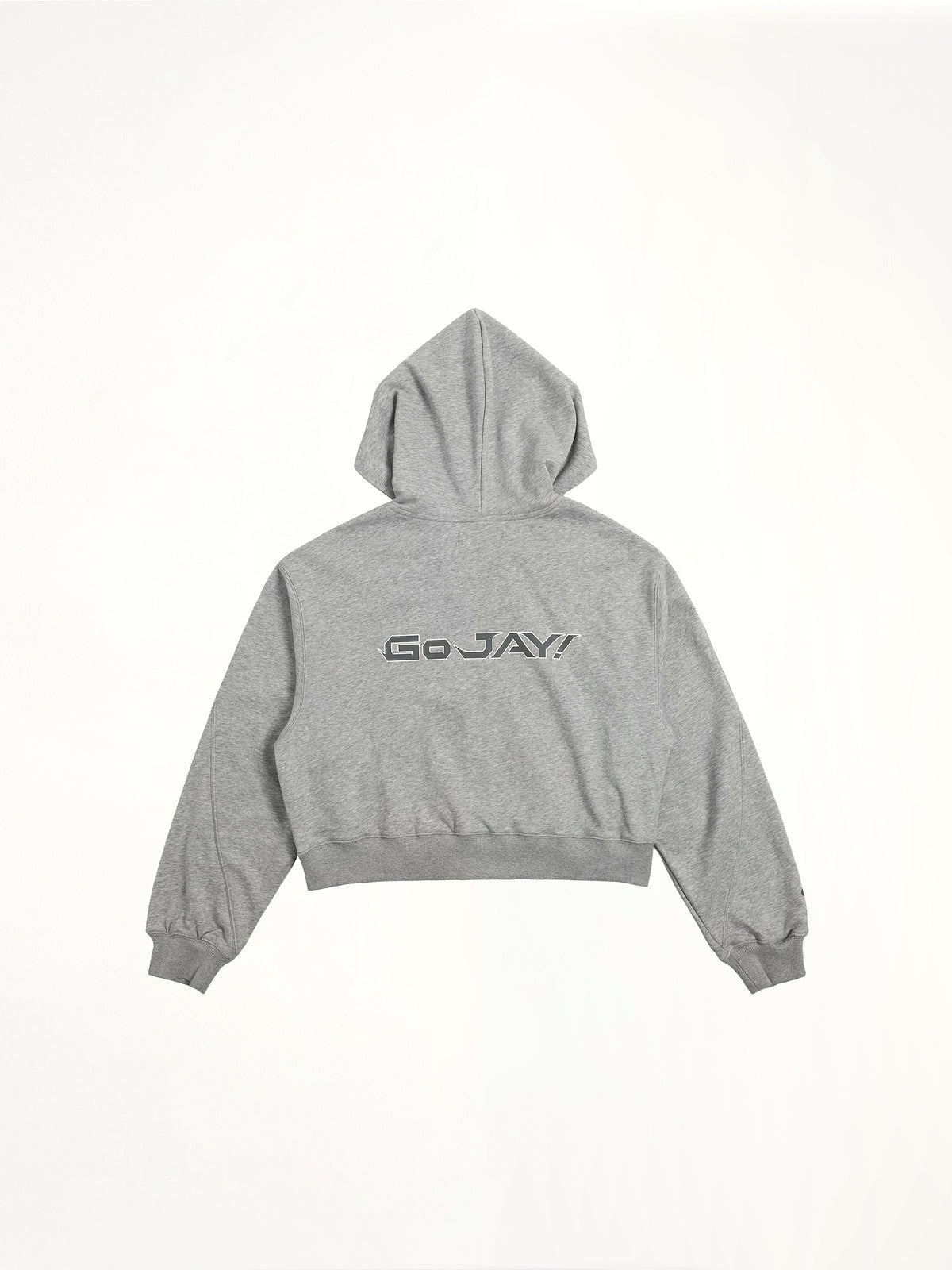 J Carnival II World Tour Cropped Zip Hoodie in Light Grey