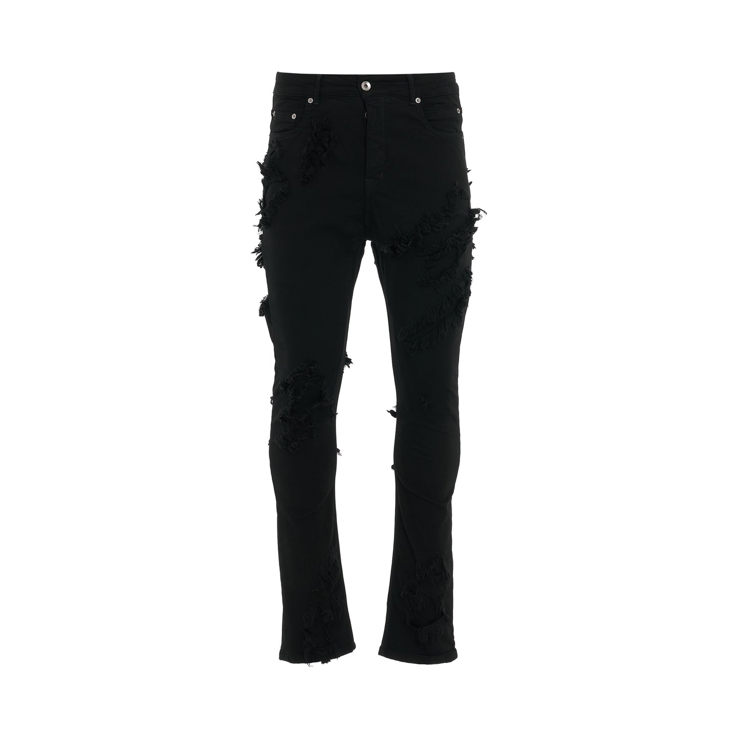 DRKSHDW Detroit Cut Slash Stretch Denim Pants in Black