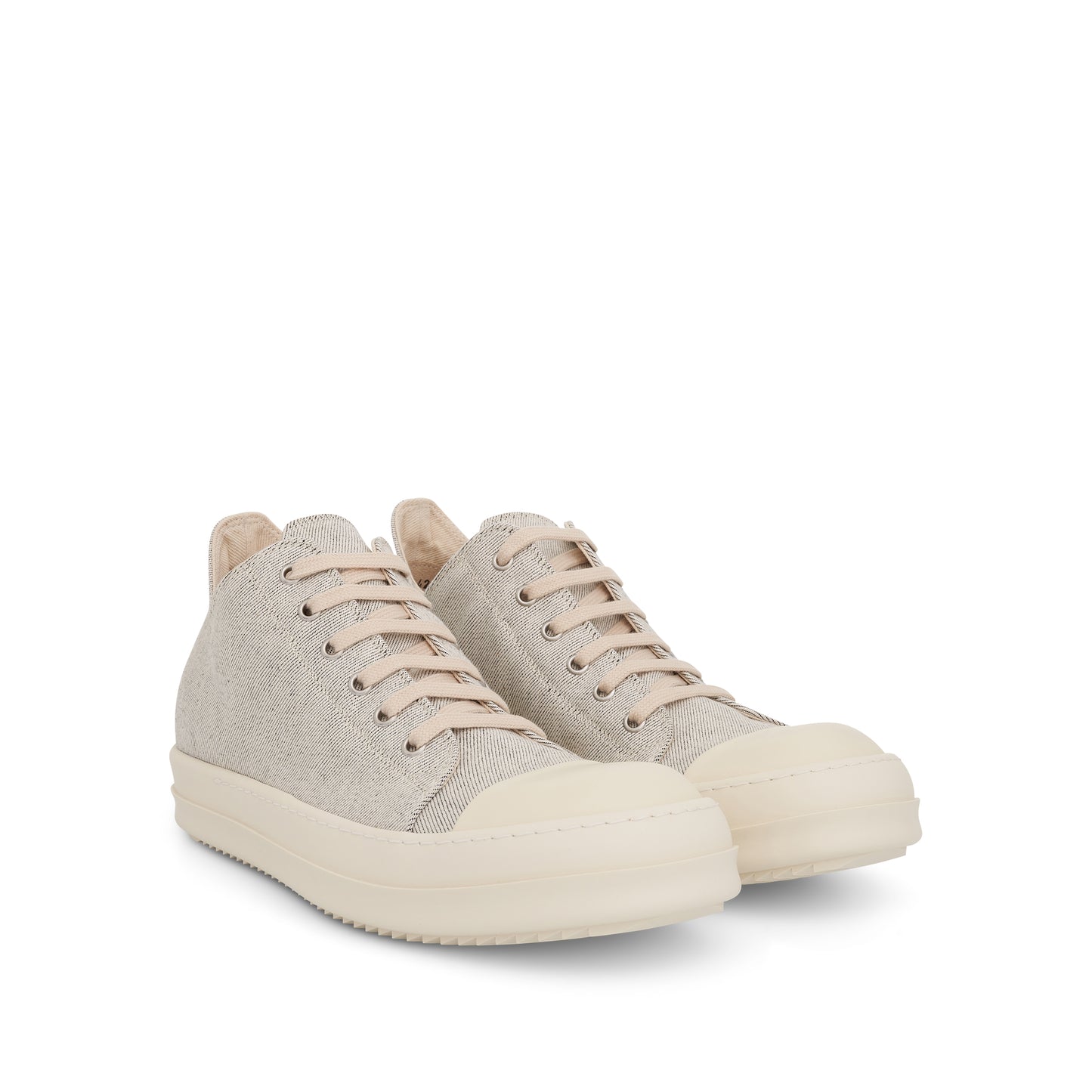 DRKSHDW Low Denim Sneakers in Melange Milk/Milk