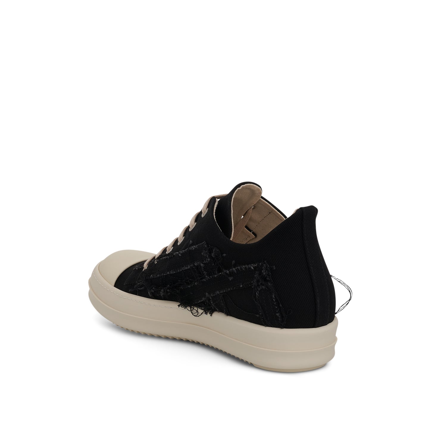 DRKSHDW Slashed Low Denim Sneakers in Black/Milk