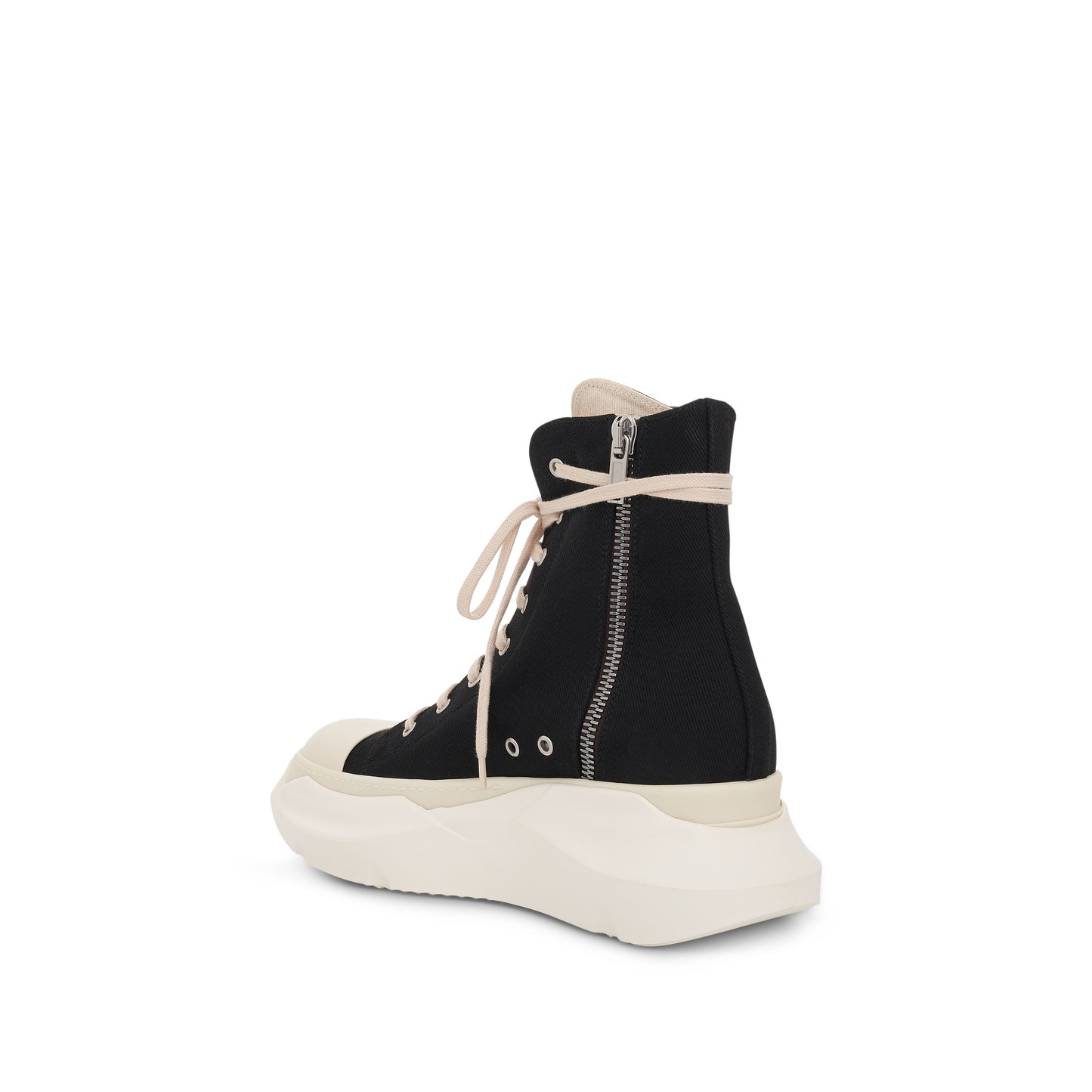 DRKSHDW Abstract Denim Pentagram Stitch Sneakers in Black/Pearl/Milk