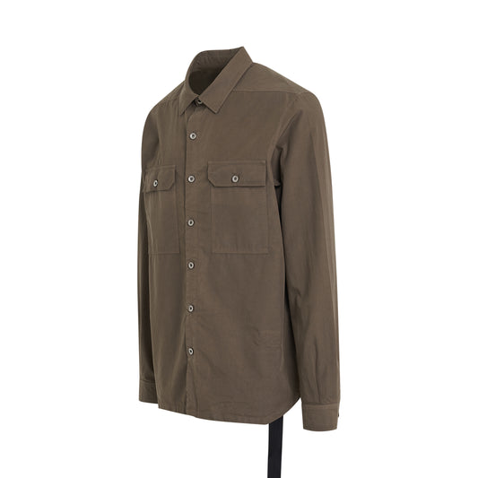 Cotton poplin Outershirt in Dust