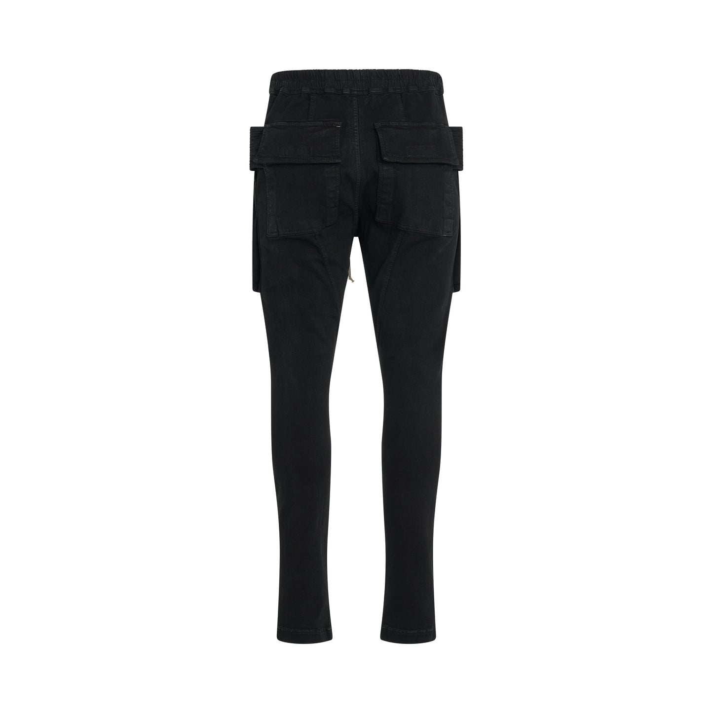 Creatch Cargo Stretch Denim Drawstring Pants in Black